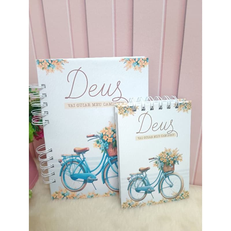 Caderno + Bloco de Anotações  Deus  Vai Guiar meu caminho - caderno de oração - Caderno devocional