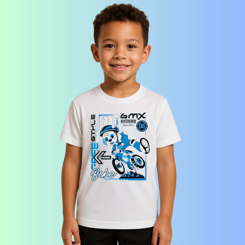 Camiseta Dry Fit Pátria Kids Menino Dinossauro Proteção Uv