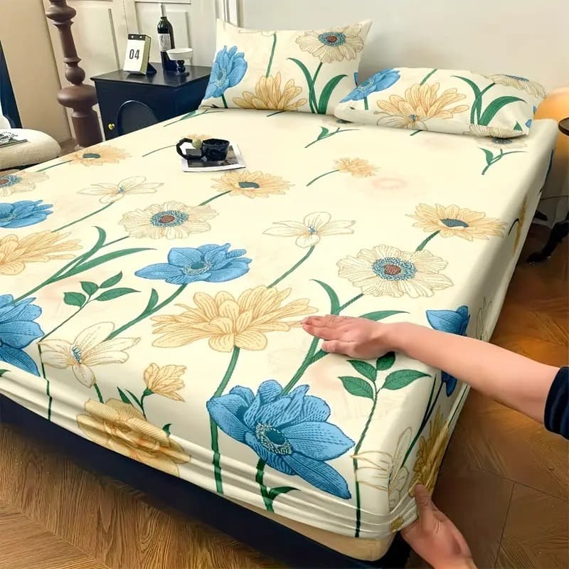 Jogo de Lençol 400 Fios Micropercal Tecido Leve e Macio Cores Lisas e Estampas Femininas Sortidas