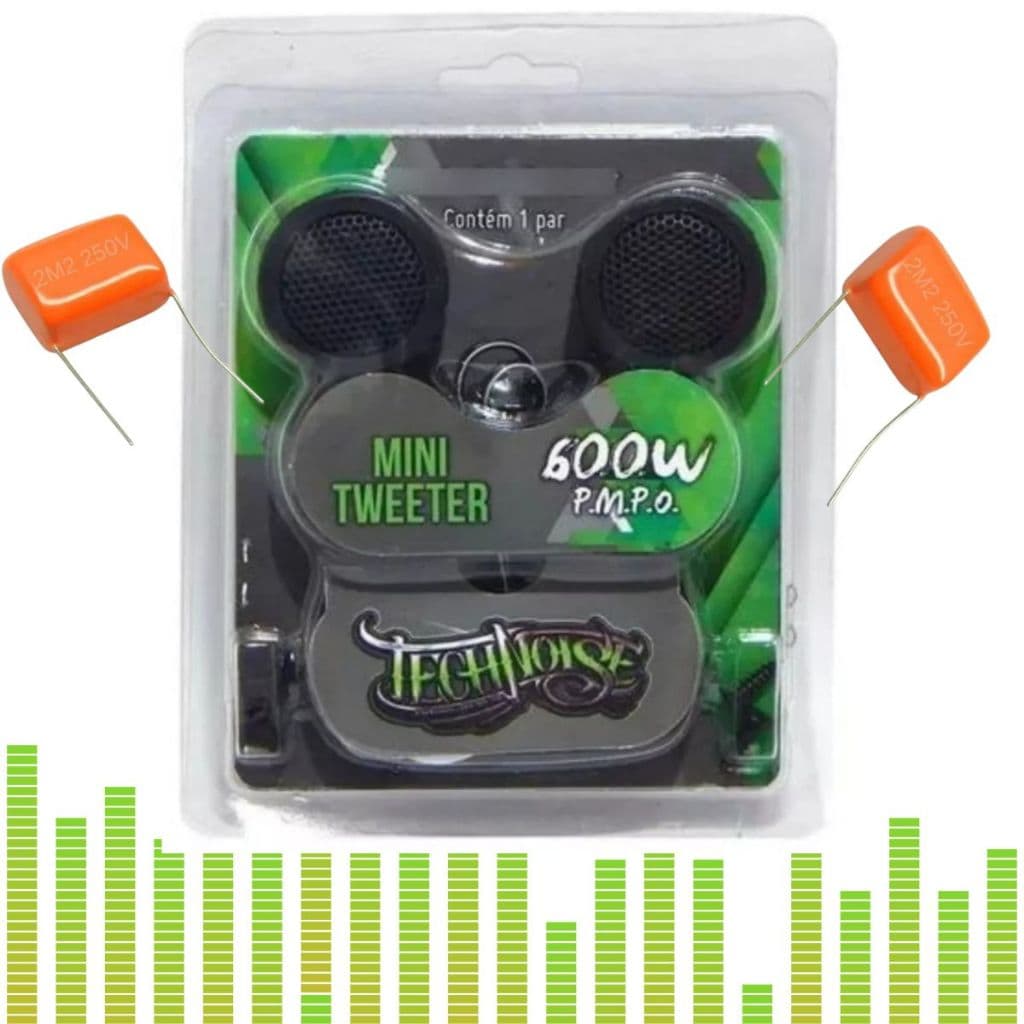 Mini Tweeter Alta Frequência 600w automotivo Painel Porta coluna 80w Rms Com Capacitores