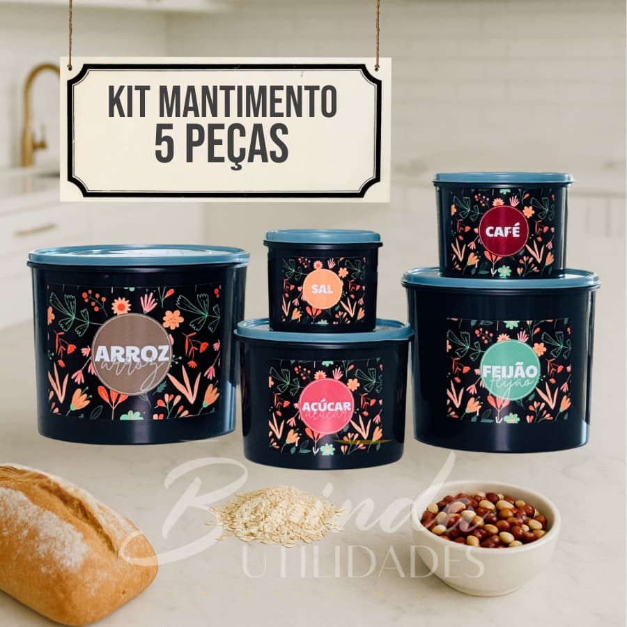 Potes para Mantimentos Elegantes – Linha Floral Premium