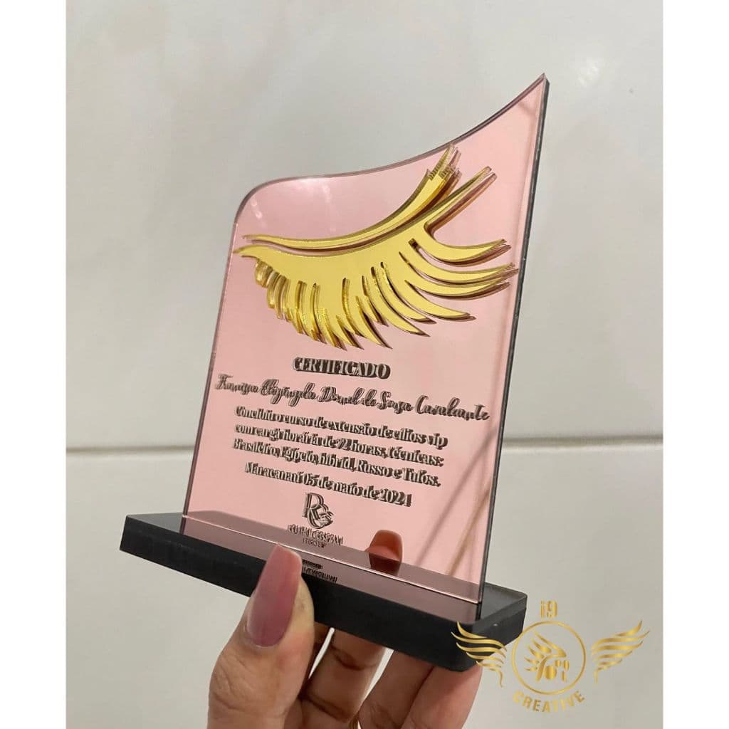 Placa Certificado Personalizado em Acrílico com Base MDF 15x12cm