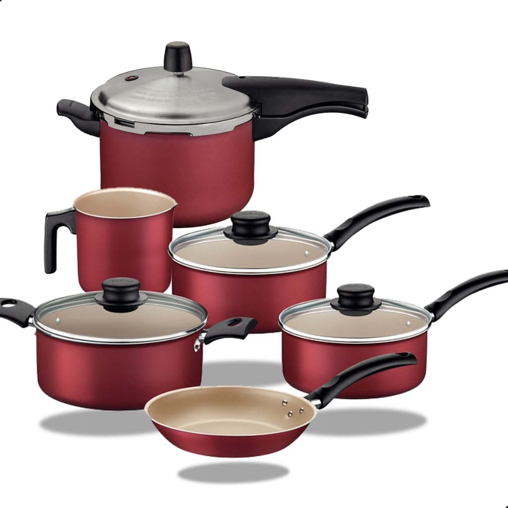 Jogo De Panelas Antiaderente panela de pressao vacouver 4,5l antiaderente Tramontina 06 Peças