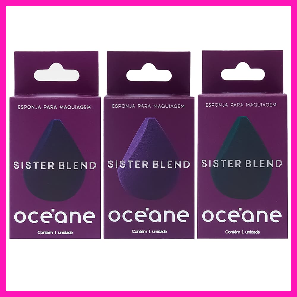 Océane Purple Esponja de Maquiagem Sister Blend (Seu tamanho permite alcançar perfeitamente áreas pequenas)
