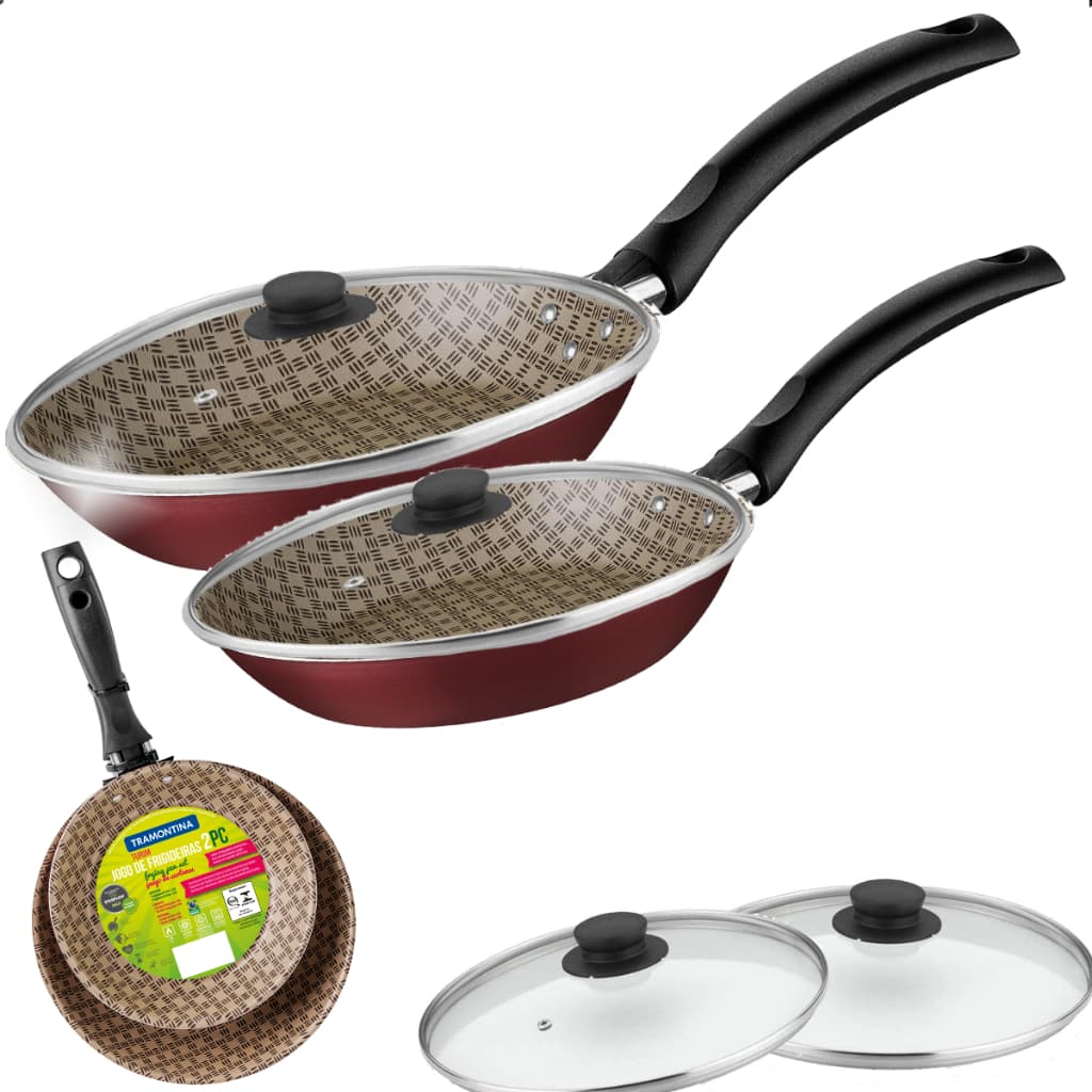 Frigideira Antiaderente Com Tampa Tramontina Jogo Frigideira 20cm e 16cm