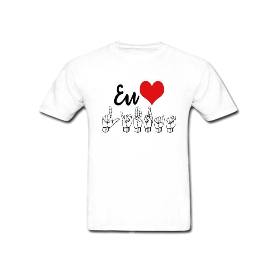 Bella Gis Camiseta Eu Amo Libras Blusa Sinais Interprete Linguagem Personalizado linguas