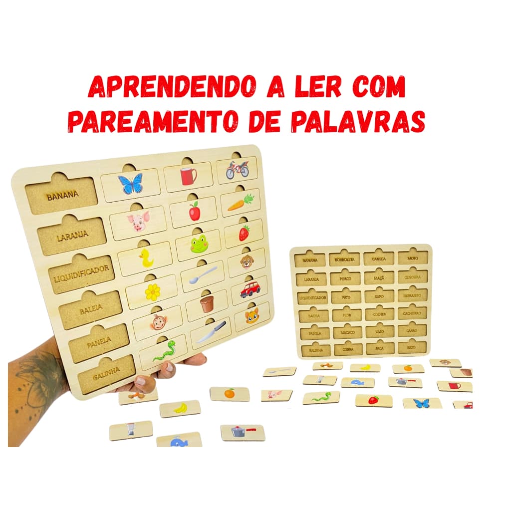 Tabuleiro educativo pareamento de palavras - Recurso pedagógico- Alfabetização
