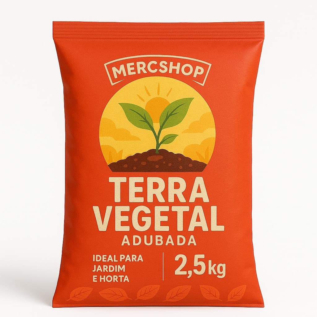Terra Vegetal Adubada 2,5 Kilos Jardim Vasos Rica em Nutrientes Envio Imediato