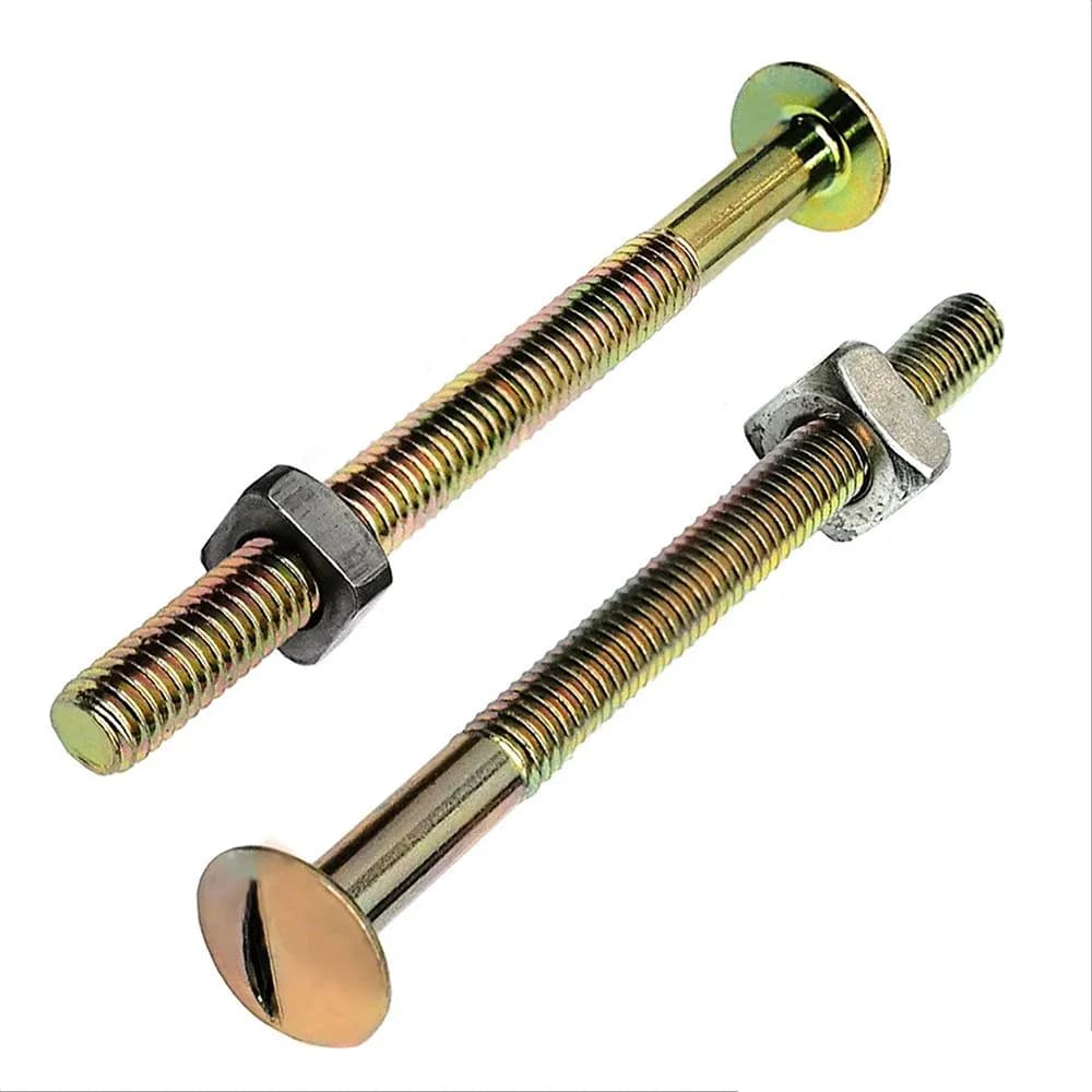Parafuso para cama Fenda Bicromatizado 1/4×140 - 4 Unidades