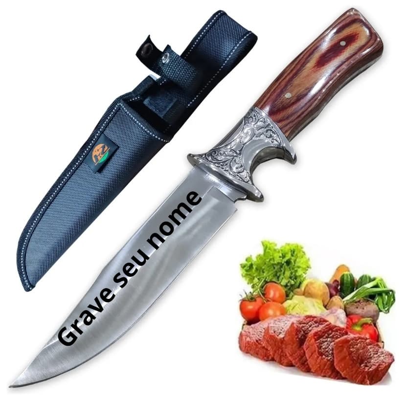 Faca Picanheira Churrasco Coleção Artesanal Facão Rambo Top