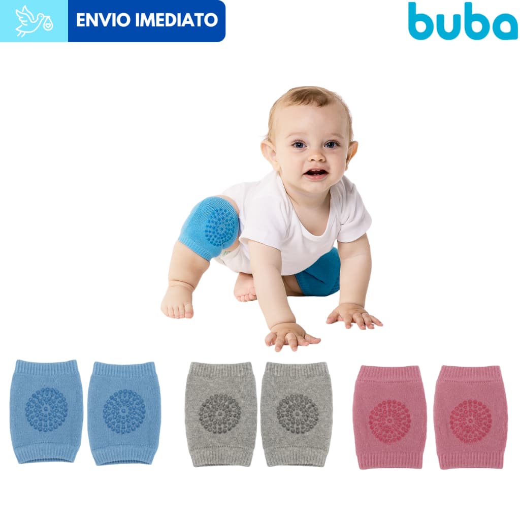 Joelheira Antiderrapante Buba para Bebê Engatinhar Segurança