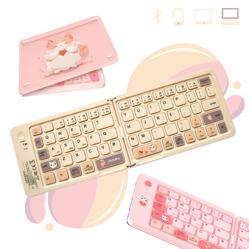 Mini Teclado Dobravel Sem Fio Compacto Pequeno Bluetooth Recarregavel Leve Bolsa Viagem Bolso Celular Notebook Tablet