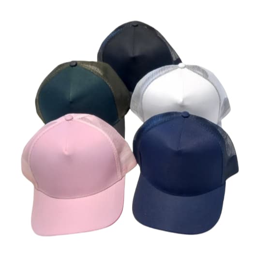 Bone Liso Básico Trucker  Com Tela e Aba Curva Unissex