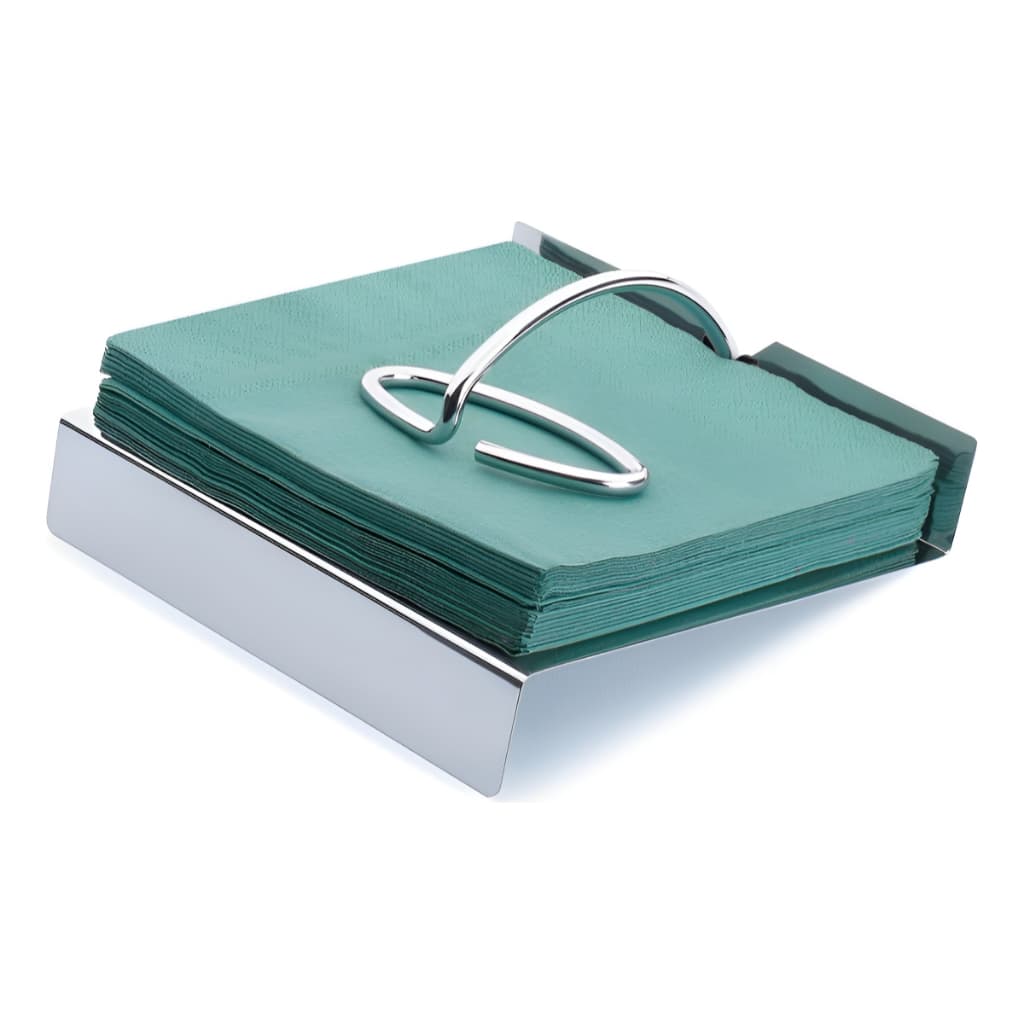 Porta Guardanapos de Papél Inox Forma Gloss Mesa Cozinha Moderna Organizador Servir