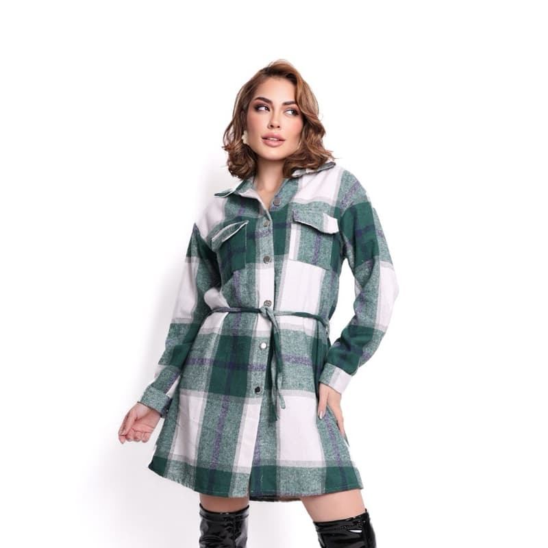 Vestido Xamise Xadrez Flanelado Grosso Moda Festa Junina Moda Feminina COD 156