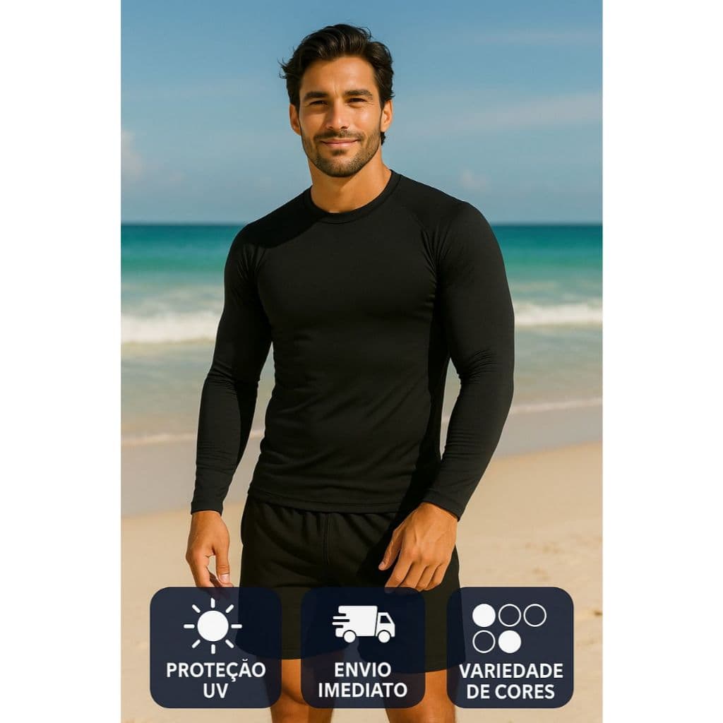 Camisa Térmica Proteção UV Camisa Segunda Pele Proteção Solar
