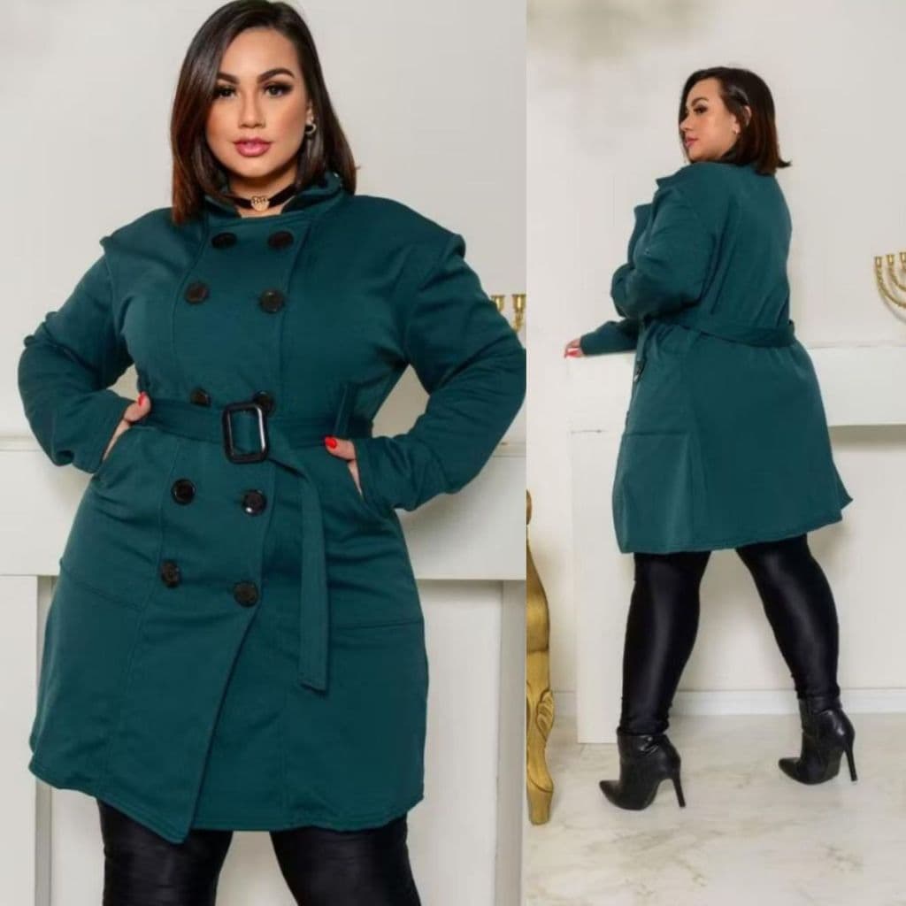Casaco Moletom Feminino plus size Inverno Frio Sobretudo moda plus
