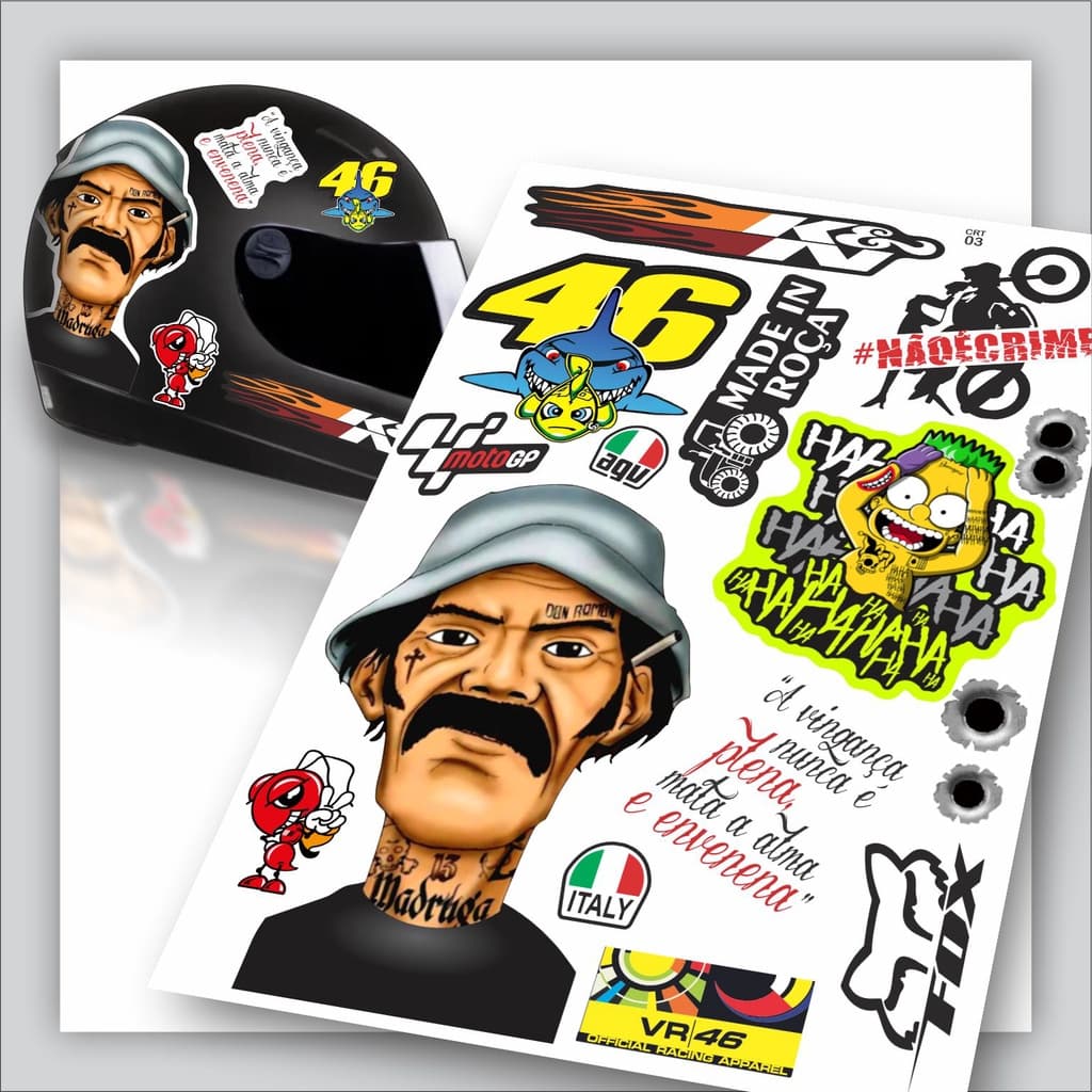 Cartela Adesivos Para Titan Fan Start E Carros Grand 35x25cm