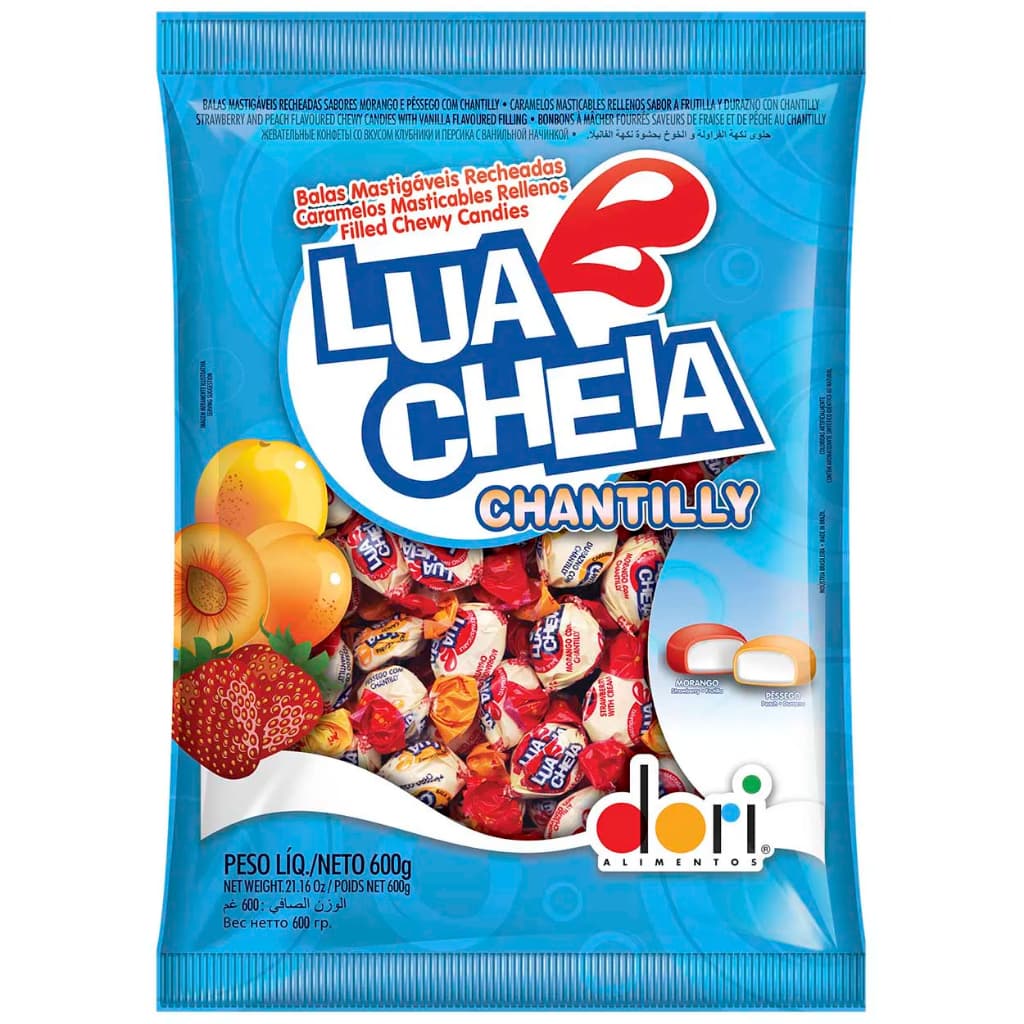Bala Mastigável Lua Cheia RECHAADA Dori 600g–Sabor que Marca a Infância!retrô-antiga-surpreendente!!