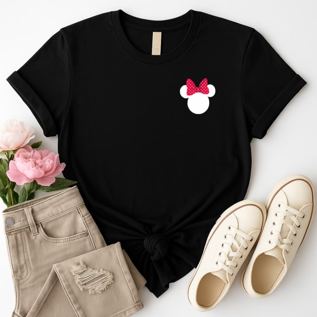 Camiseta/Camisa Feminina Minnie 100% Algodão Moda Gringa Baby Look