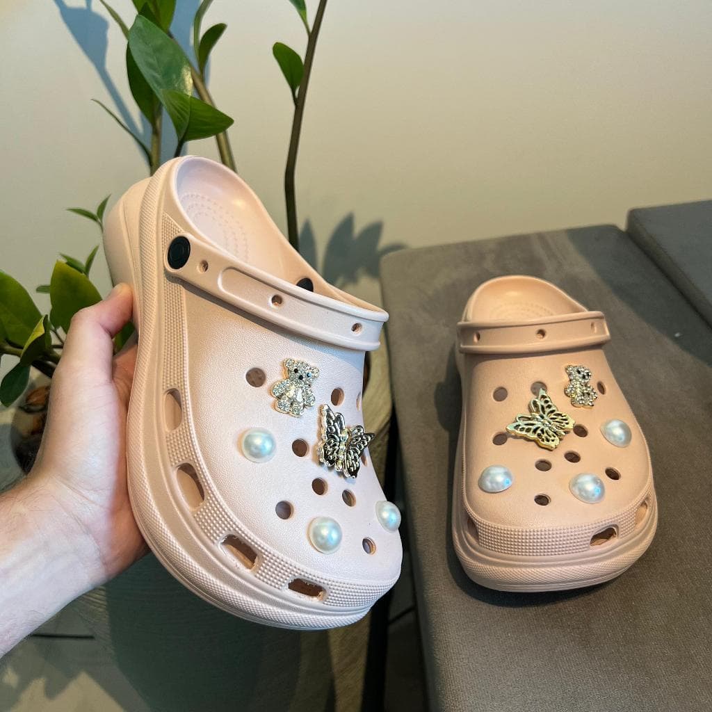 Sandália Babuche Plataforma Luxo 100% EVA com Enfeites Personalizados Leve Confortável