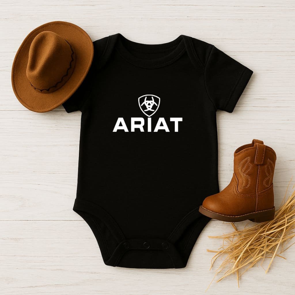 Body Bebe Ariat Logo Texas Moda Country Manga curta