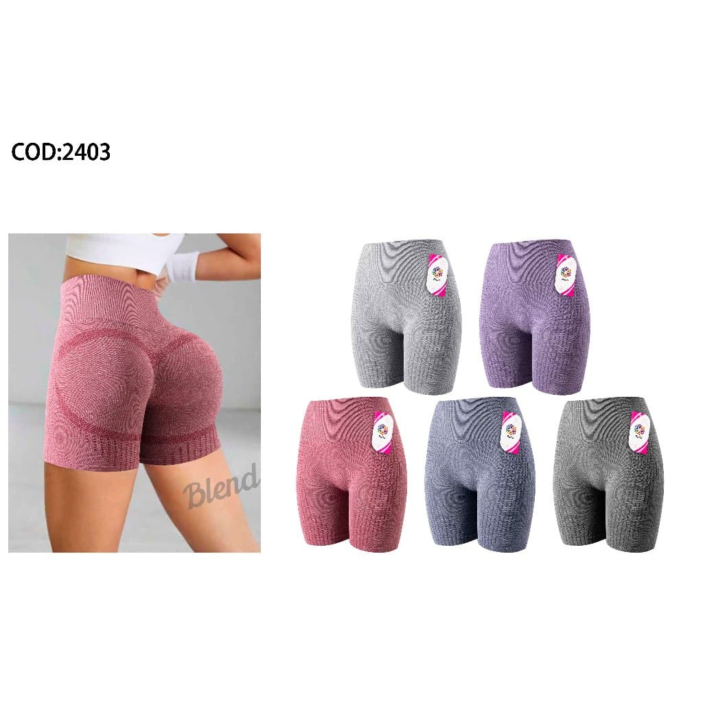 Kit 3/5 Short Esportiva Academia Yoga Feminina Cintura Alta Elástica Secagem Rápida