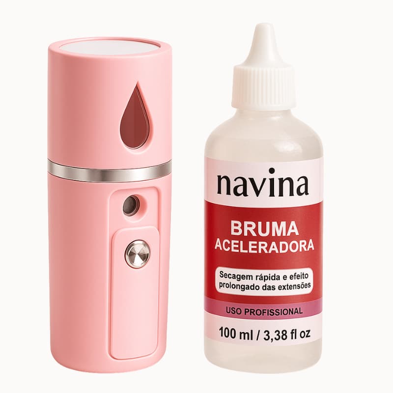 Kit Nano Vapor Umidificador com Bruma Aceleradora para Extensão de Cílios Profissional