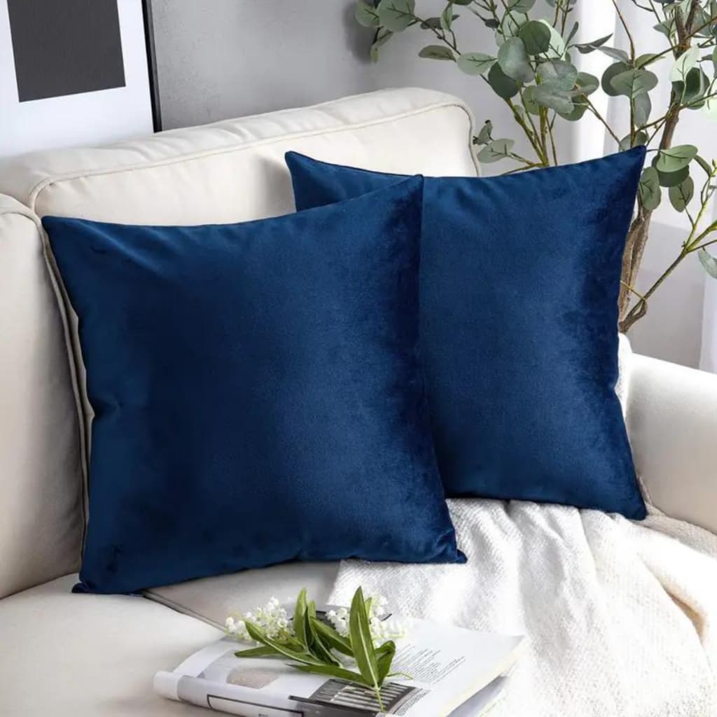 Kit Com 2 Capas De Almofadas Decorativas Em Suede Sala Sofá 60x60 cm
