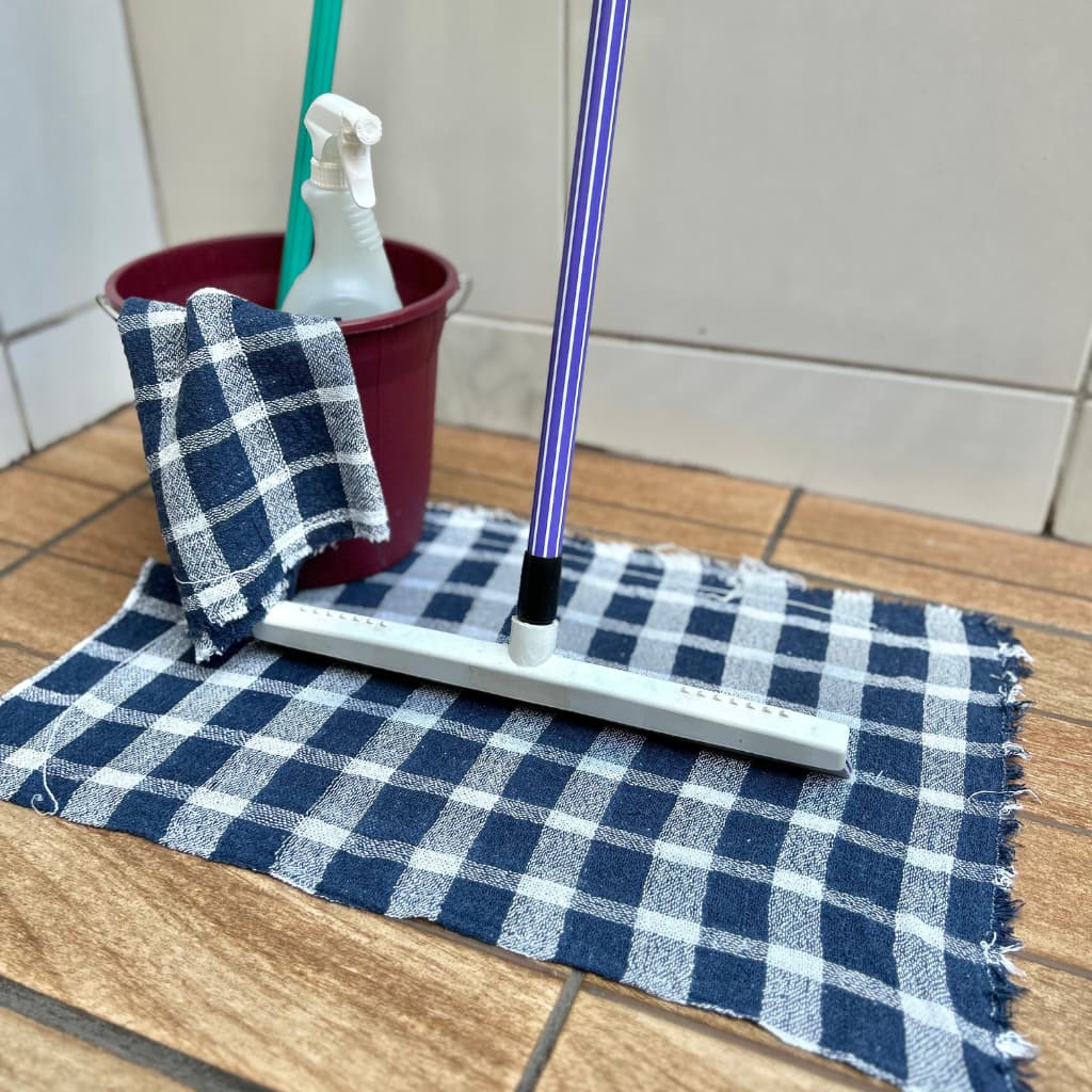 Pano de chão grande Alvejado Xadrez saco duplo 100% Algodão