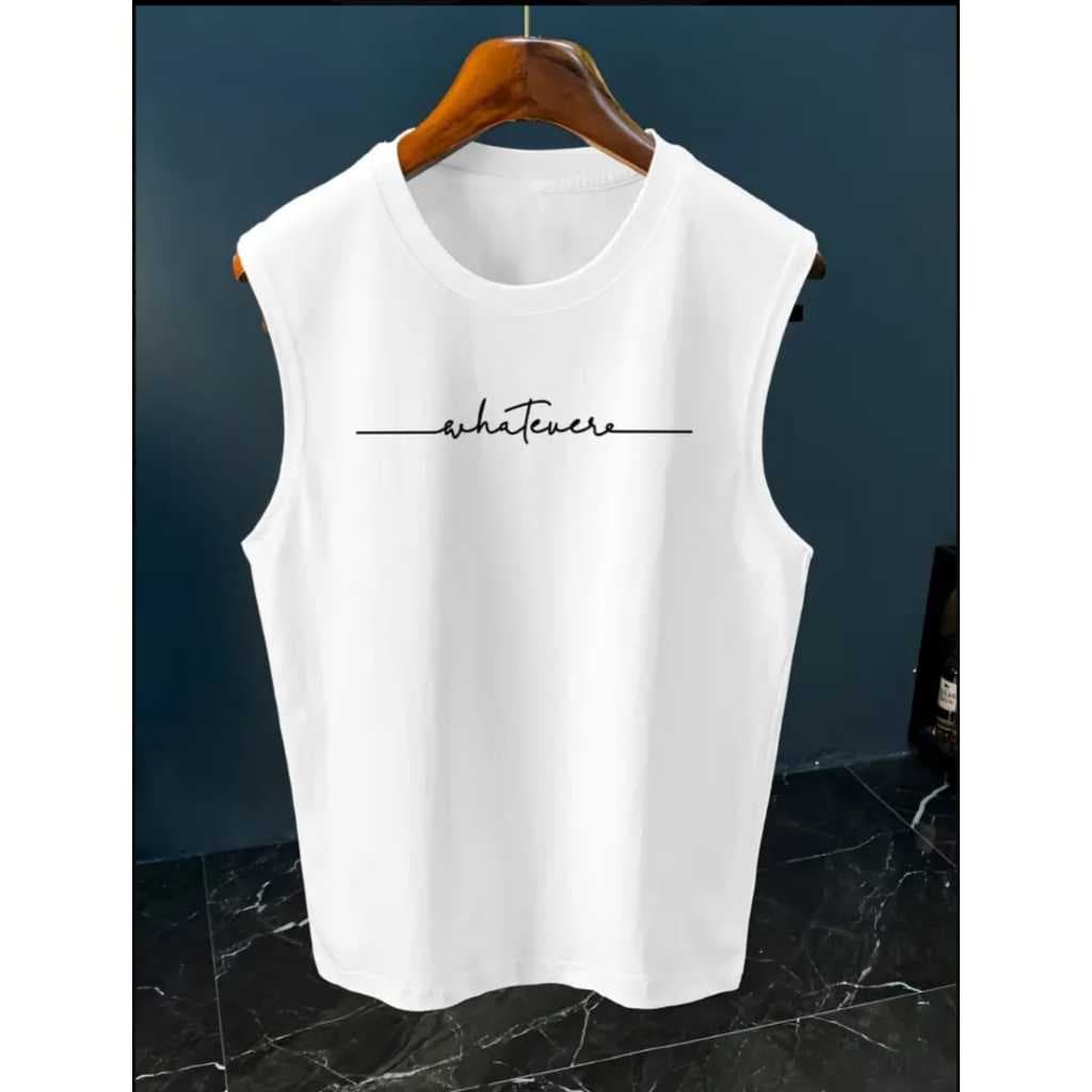 Camiseta Regata Carta Grafica Masculina  Blusa 100% Algodão Blusa Cavada