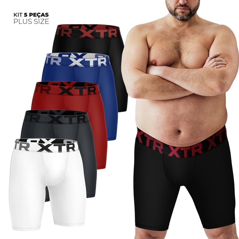 Kit 5 Cuecas Ciclista New Route Cueca Masculina Microfibra Modelo Longo Adulto Revenda