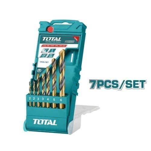 JOGO DE BROCAS AÇO RAPIDO (2 a 6 mm) 7 PEÇAS - INDUSTRIAL - TOTAL TOOLS