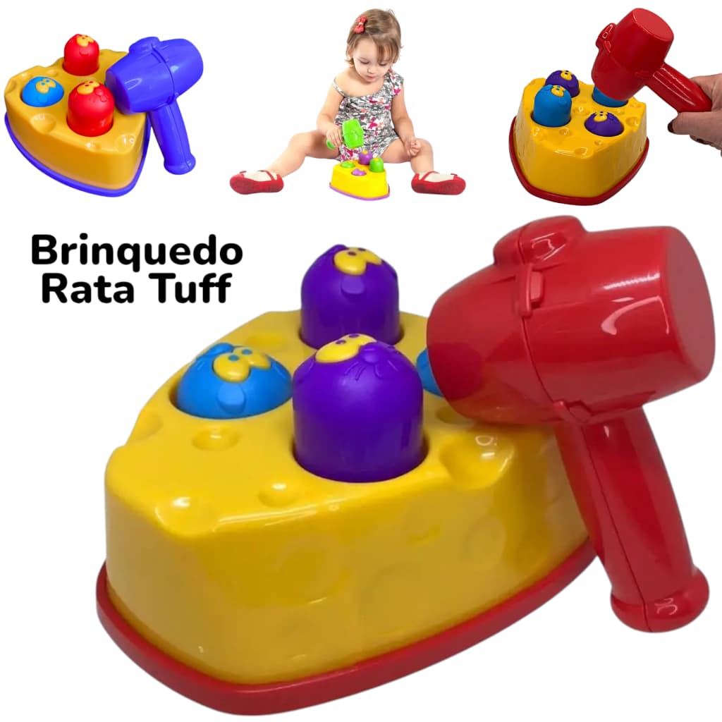 Brinquedo Criança Infantil Rata Tuff  Educativo Bate Martelo