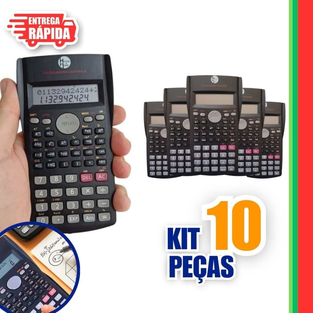 10 UNID Calculadora Científica Com 240 Funções P/ Escola e Faculdade e Financeiro