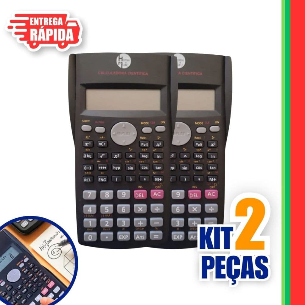 2 UNID Calculadora Científica Com 240 Funções P/ Escola e Faculdade Escritorio Equipamentos Escolar