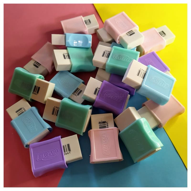 Borracha escolar e lápis de escrever BRW tom pastel lapiseira infantil papelaria fofa kawaii criativa
