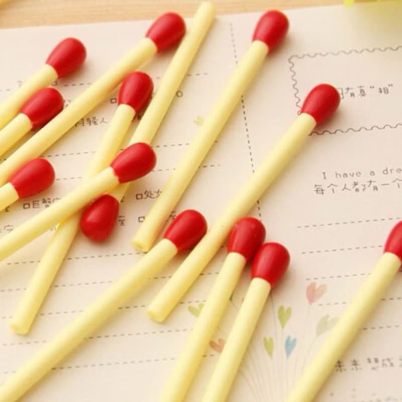 Caneta em formato de palito de fósforo lápis escrita papelaria fofa criativa kawaii desenho