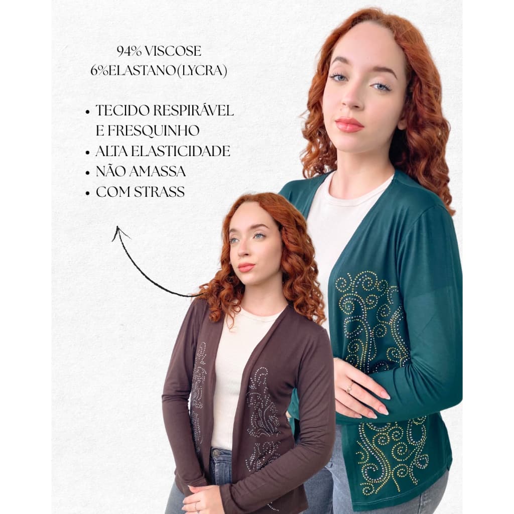 Cardigã Cardigan Casaquinho Casaco Kimono Feminino Sobre Tudo  em Viscolycra Feminino Básico