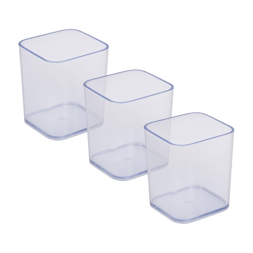 Porta objetos, caneta em acrílico transparente Dello kit com 3 peças