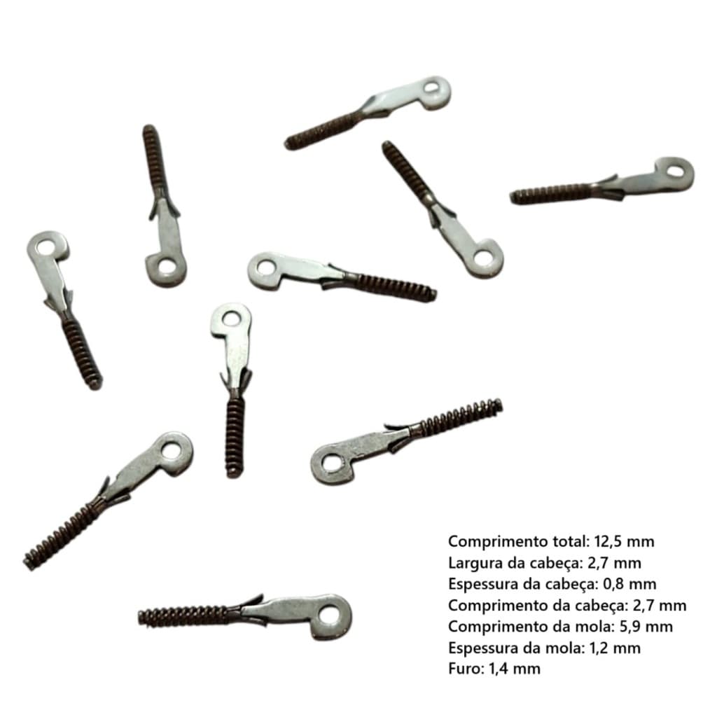 Mola Para Conserto de Óculos Modelo Anzol Fino Charneira Para Conserto de Óculos Modelo Anzol 2,7 mm C768 - 10 PÇS