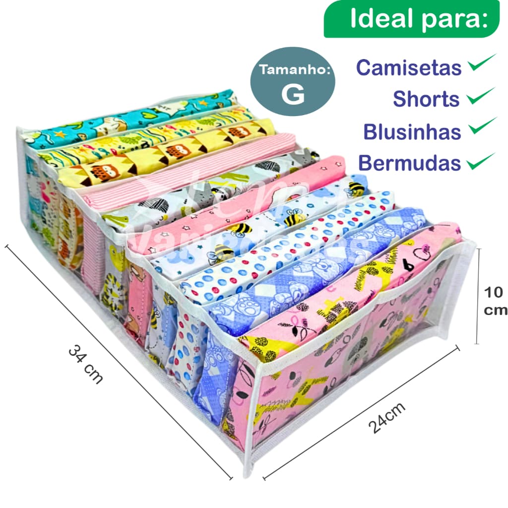 Colmeia Organizadora de Gavetas Tamanho G –Ideal para Camisetas, Bermudas e Pijamas