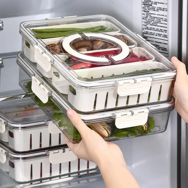 organizador de geladeira com tampa caixa organizadora para frios e laticínios frutas alimentos