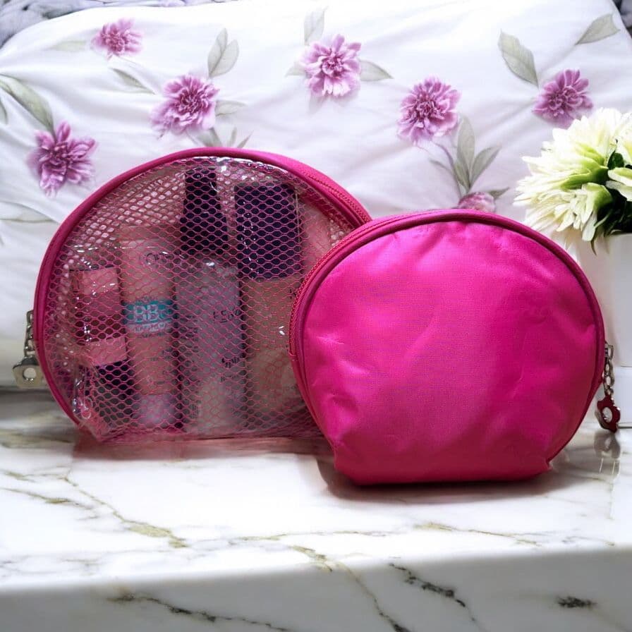 Conjunto De Necessaire Bolsa Organizador De Maquiagens E Cosméticos Para Viagem Transparente