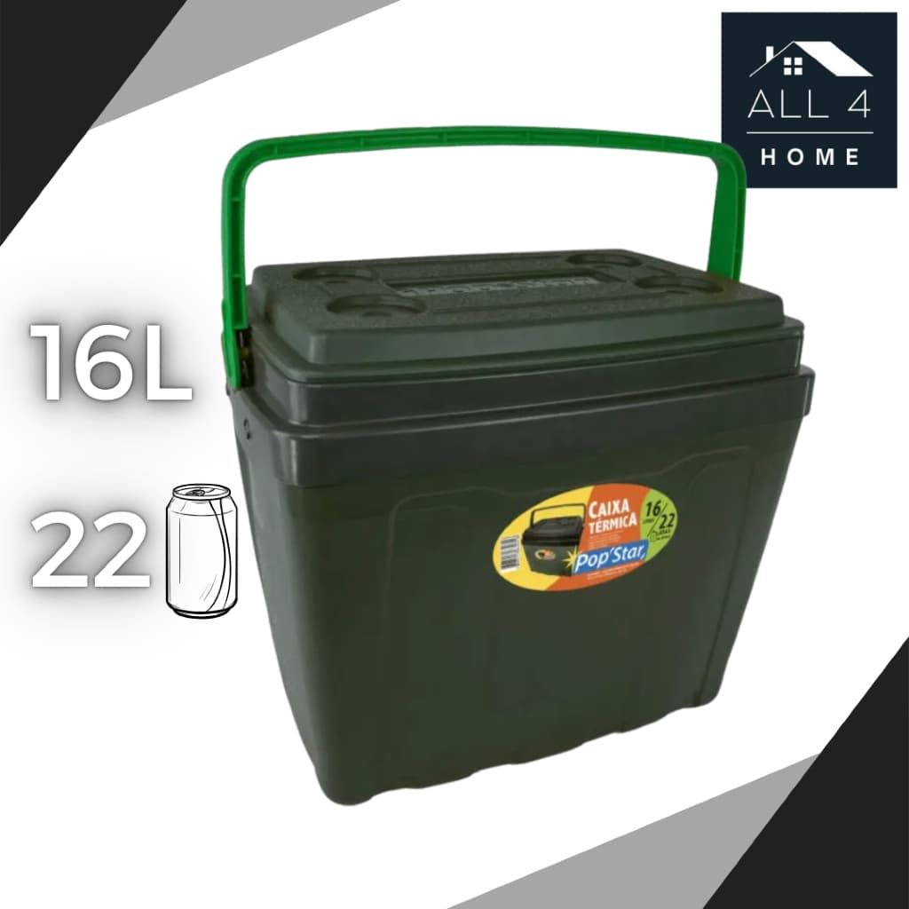 Caixa Térmica 16 Litros PopStar | 22 Latas | Cooler Portátil Bebidas Geladas Praia Viagem Camping