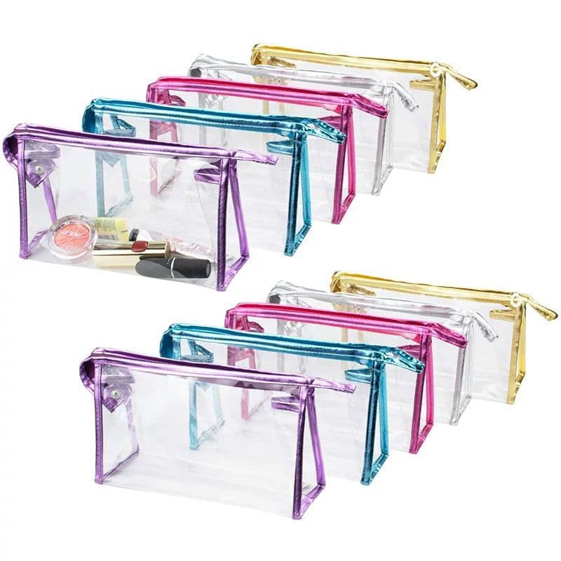 Necessaire Feminino Organizador Transparente Para Maquiagem, Viagem de Ziper 6604