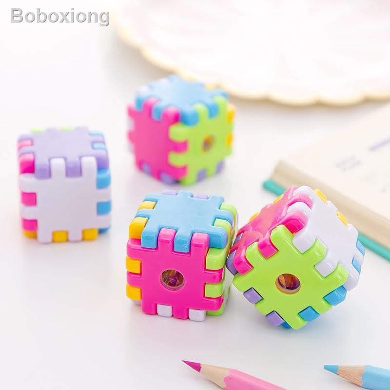 Apontador de lapis cubo mágico dado cubo de rubik lapiseira infantil papelaria fofa kawaii