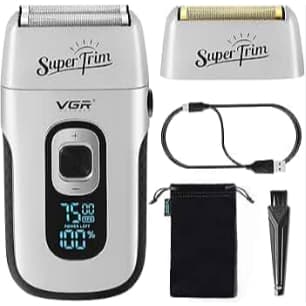 Barbeador Eletrico VGR V-332 2 Em 1 Recarregável Shaver Prata