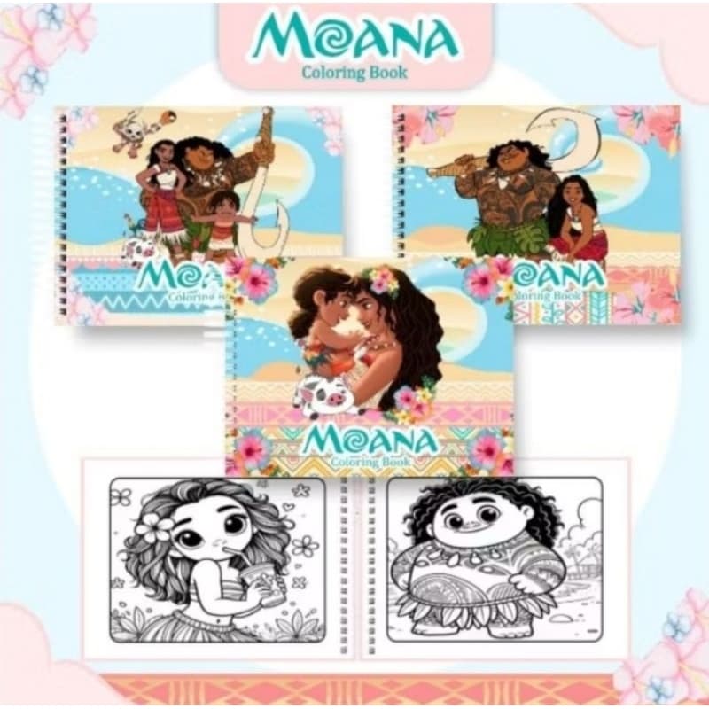 Livro de Colorir Tema Moana com 50 folhas A5 ou qualquer outro tema