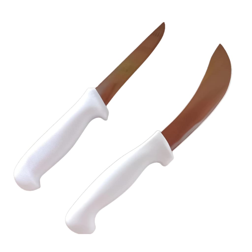 Faca Tira Couro + Faca Desossa Profissional 6 Açougue Carne